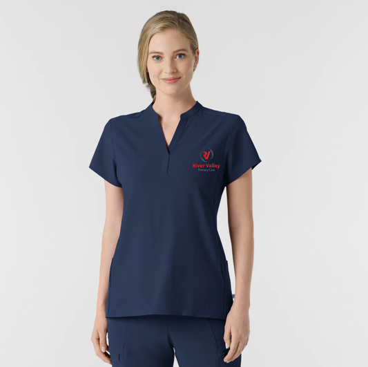 Winks Scrub Top Navy