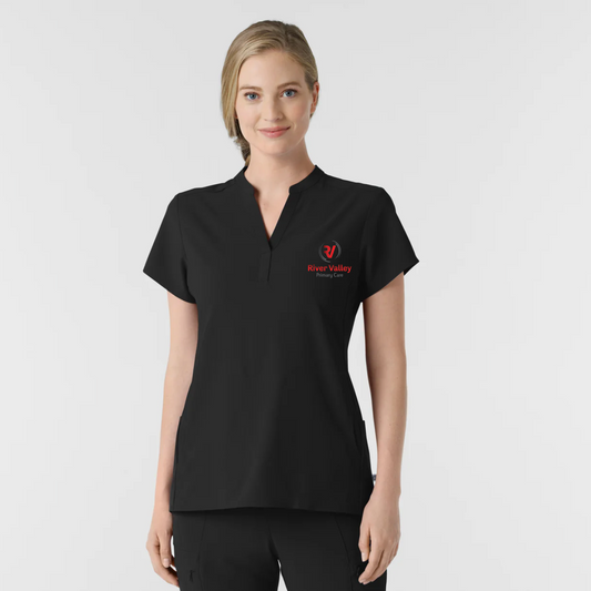 Wink Scrub Top Black